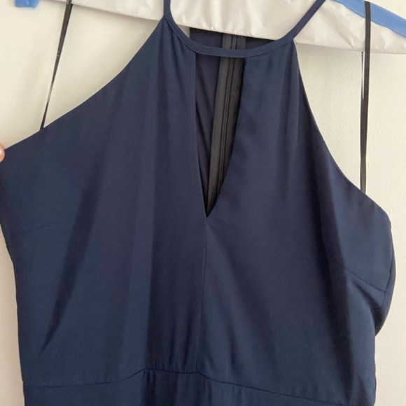 Lulus navy blue chiffon maxi dress - Picture 2 of 3